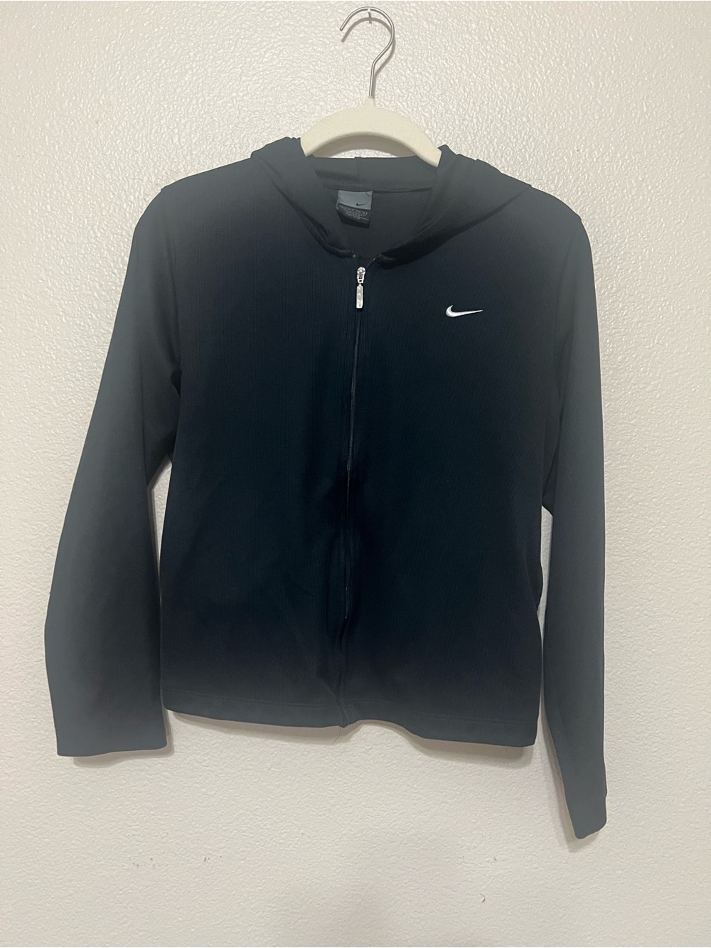Nike Black Full-Zip Hooded Bomber Jacket
